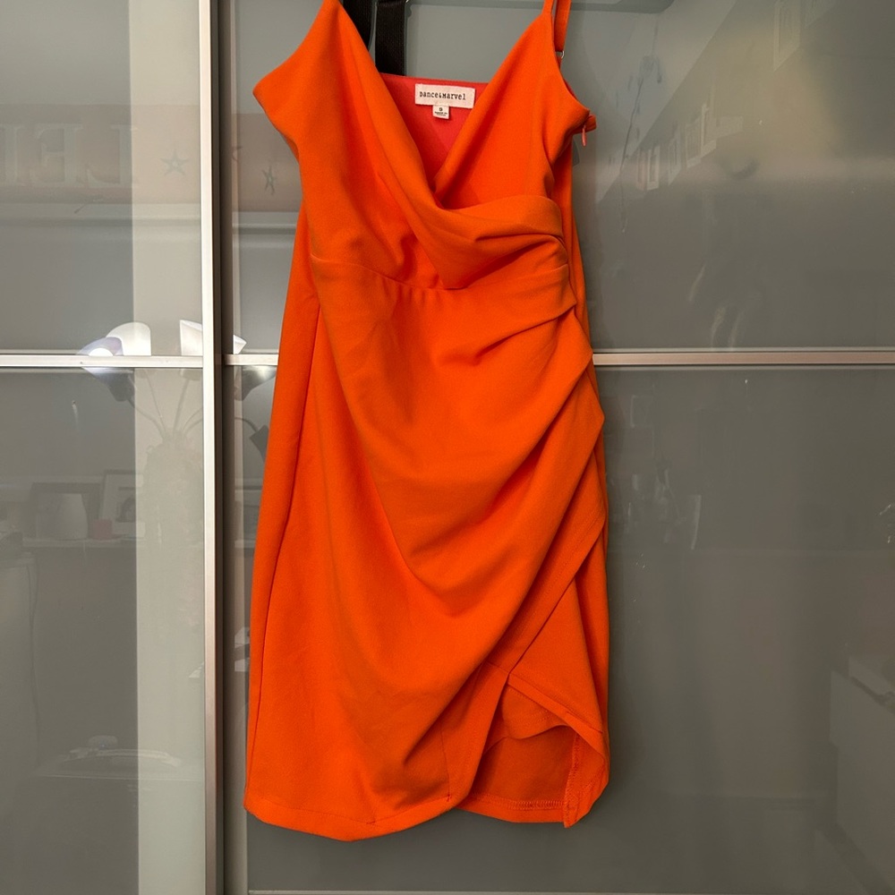 Slight Bodycon Orange Party Dress Size S- NEVER WORN